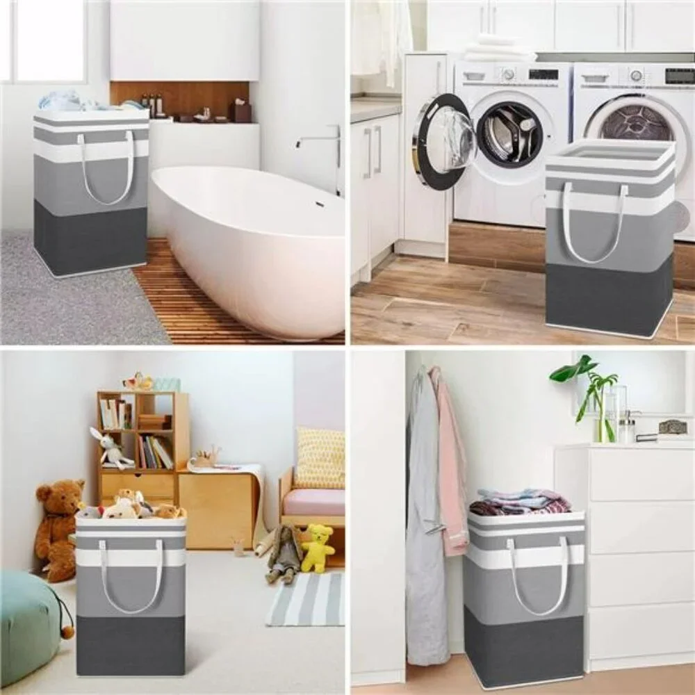 Large Laundry Hamper Waterproof Collapsible Basket with Handles 2 Pack 88L